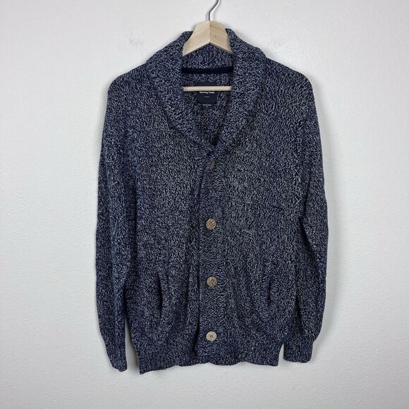 Barney Cools Sweater Mens Small Cabin Shawl Cardigan Button Grandpa Blue - Picture 10 of 11